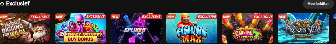 Bibliotheek met tafelspellen, slots en live casino